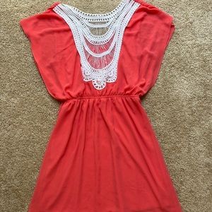Crochet Lace Back Dress- Size Large